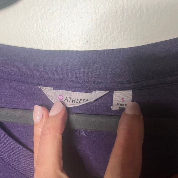 Athleta Shiva Tee Tunic Nightshade Purple Heat Sz S - Picture 4 of 11